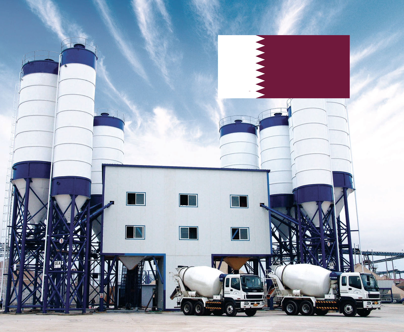 Planta húmeda de lote de concreto en Qatar