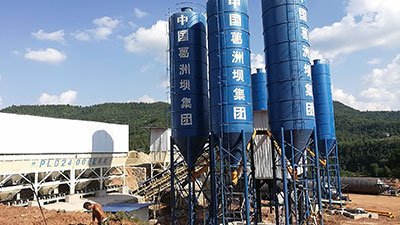 Planta de hormigón doble HZS90 en Sichuan, China2
